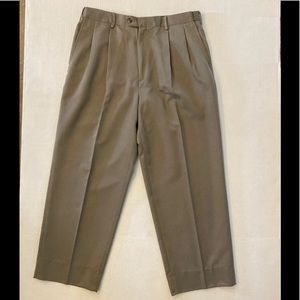 Dress Pants Slacks Khaki colored Pleated Front Size 34